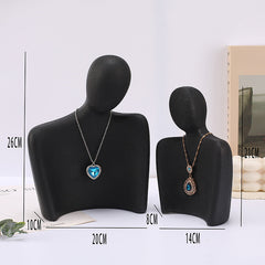 Elegant Resin Mannequin Jewelry Stand silver finish