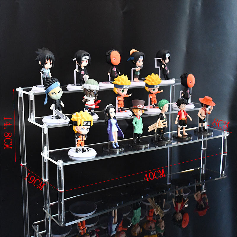 Elegant acrylic shelf featuring displayed merchandise