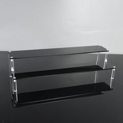 Side view of sturdy acrylic display setup