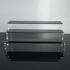Top view of minimalist acrylic shelving
