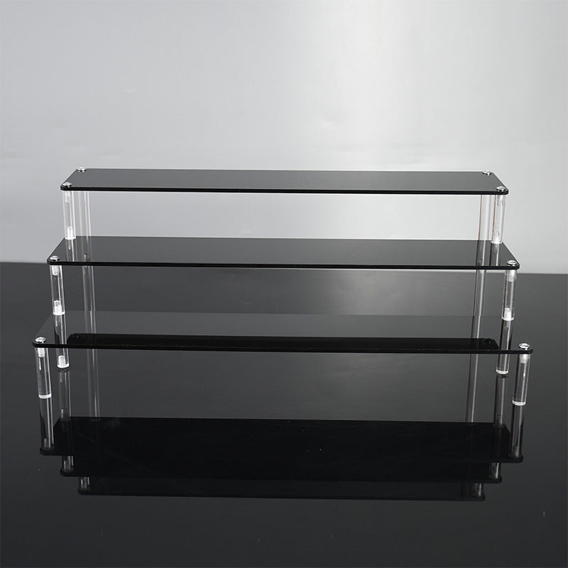Top view of minimalist acrylic shelving