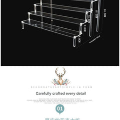 Elegant acrylic shelf featuring displayed merchandise