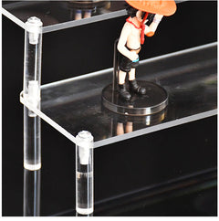 Five-tier acrylic organiser showcasing figurines