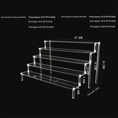 Close-up view of an acrylic display shelf layer