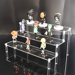 Elegant acrylic shelf featuring displayed merchandise