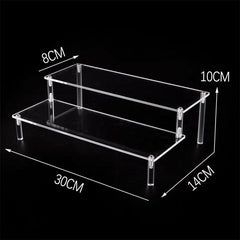 Top view of minimalist acrylic shelving