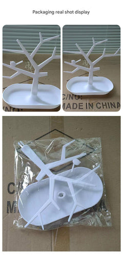 Chic white jewelry organizer holding earrings