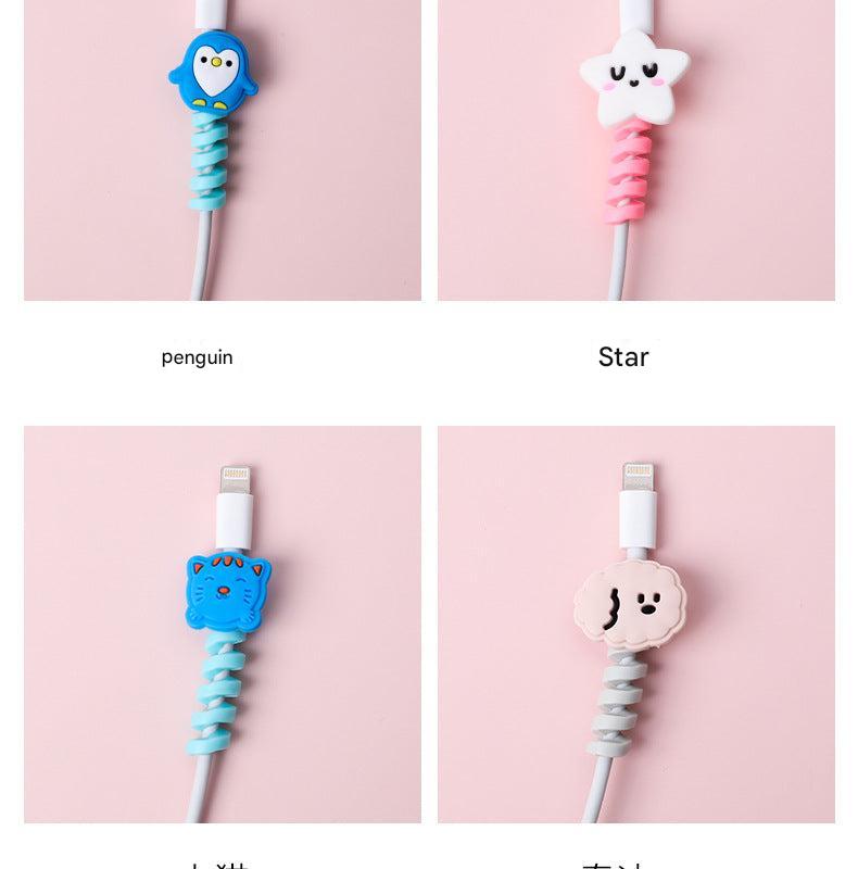 Teddy bear cable wrap for headphone protection