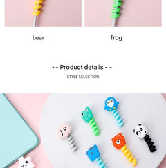 Cartoon animal cable organizer penguin design