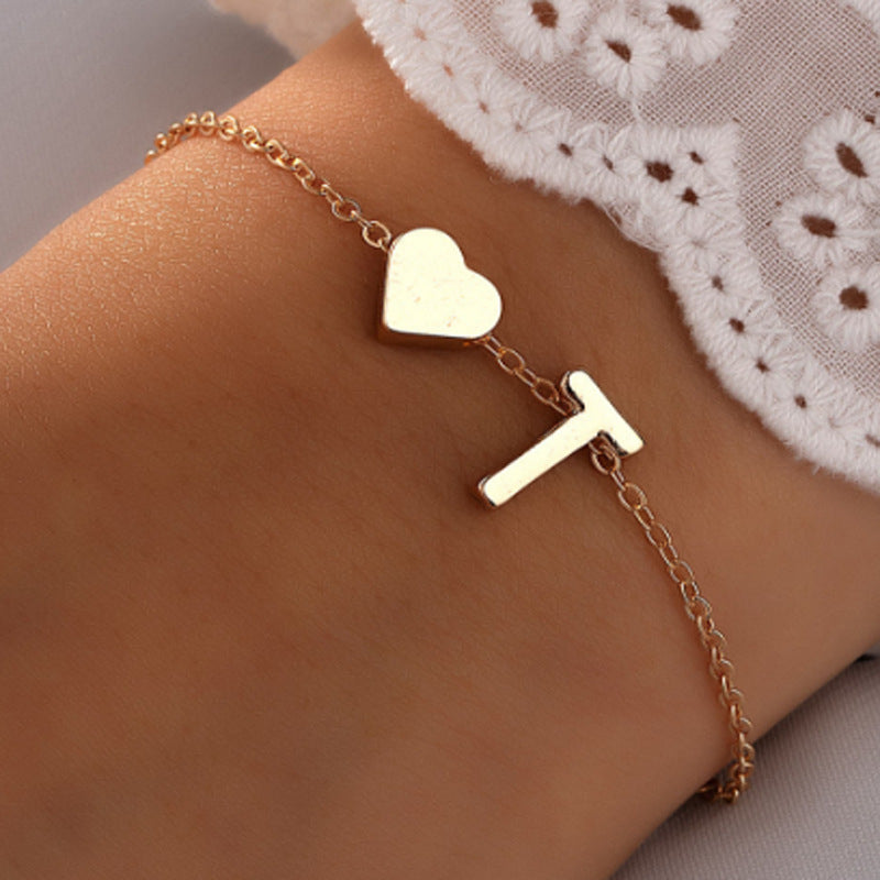 Close-up of letter detail on chic bracelet