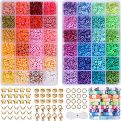 multiple craft projects with clay beads