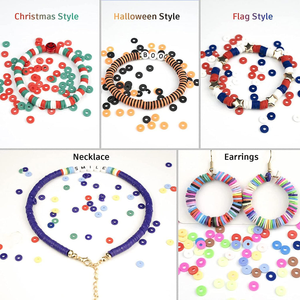 Artistic arrangement of clay beads for DIY projects