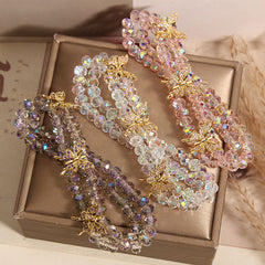 Stylish butterfly crystal bracelet flat lay