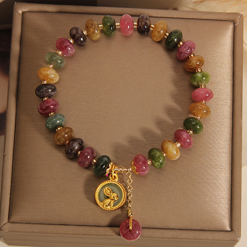 Stylish tourmaline bracelet worn by model
