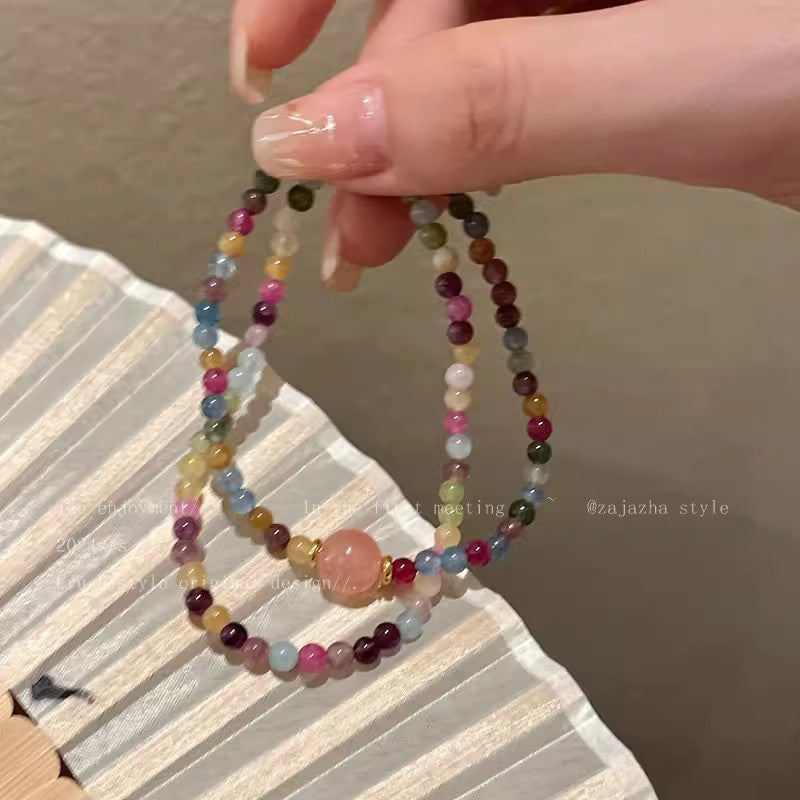 colorful beads on the vintage bracelet