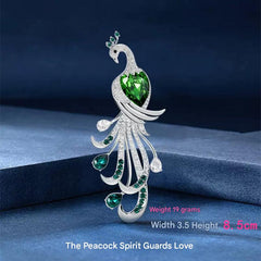 Green peacock accessory in elegant packaging