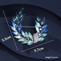 rose red moon crystal brooch