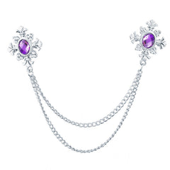 Stylish cross pendant brooch with rhinestones image 1