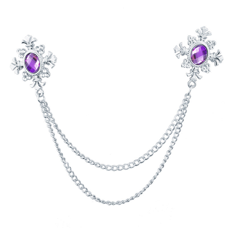 Stylish cross pendant brooch with rhinestones image 1
