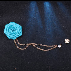 Stylish outfit featuring a floral pin