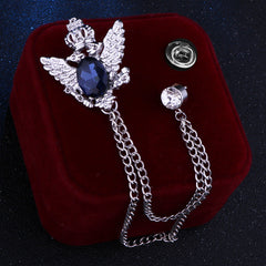 Eagle Brooch with Tassel Chain on a suit