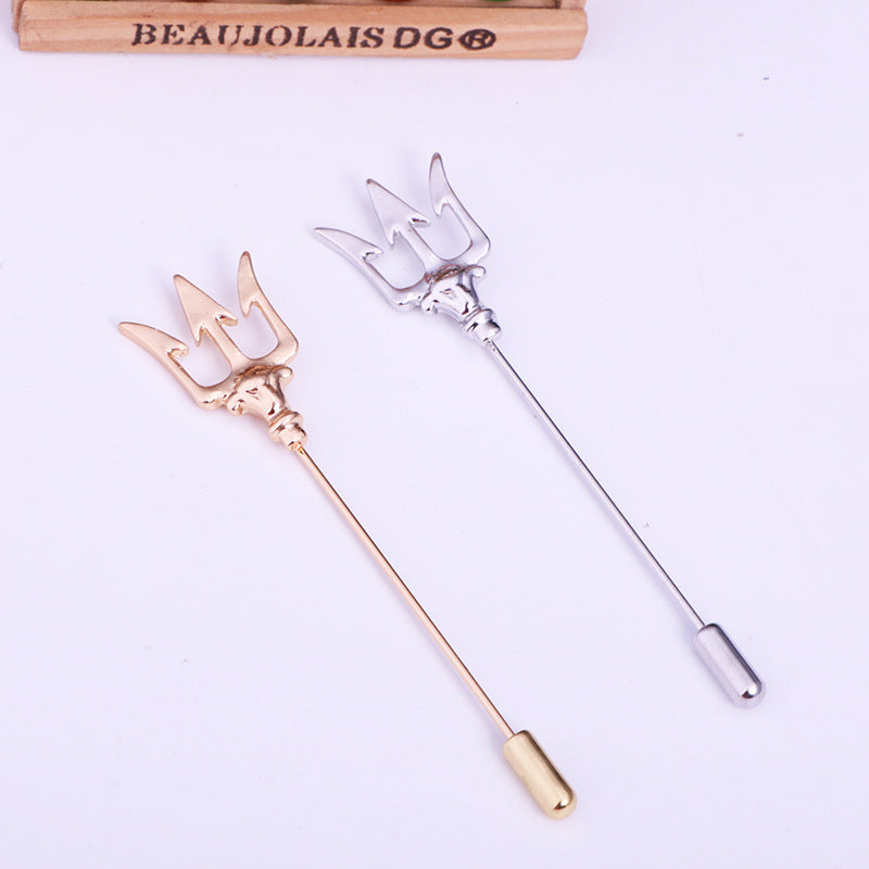 Elegant presentation of trident lapel pin