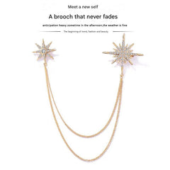 Detailed view of stylish electroplated brooch