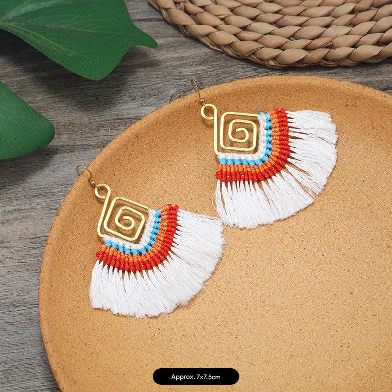 Handmade Bohemian Woven Earrings Design 7