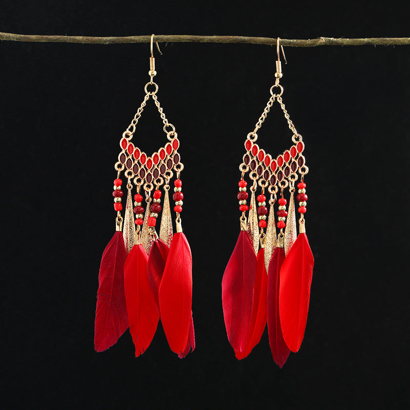 Different colour options of tassel earrings