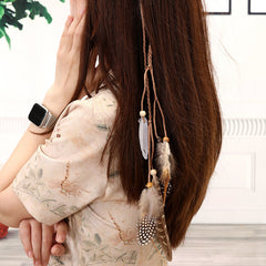 Stylish bohemian hair clip worn on the beach