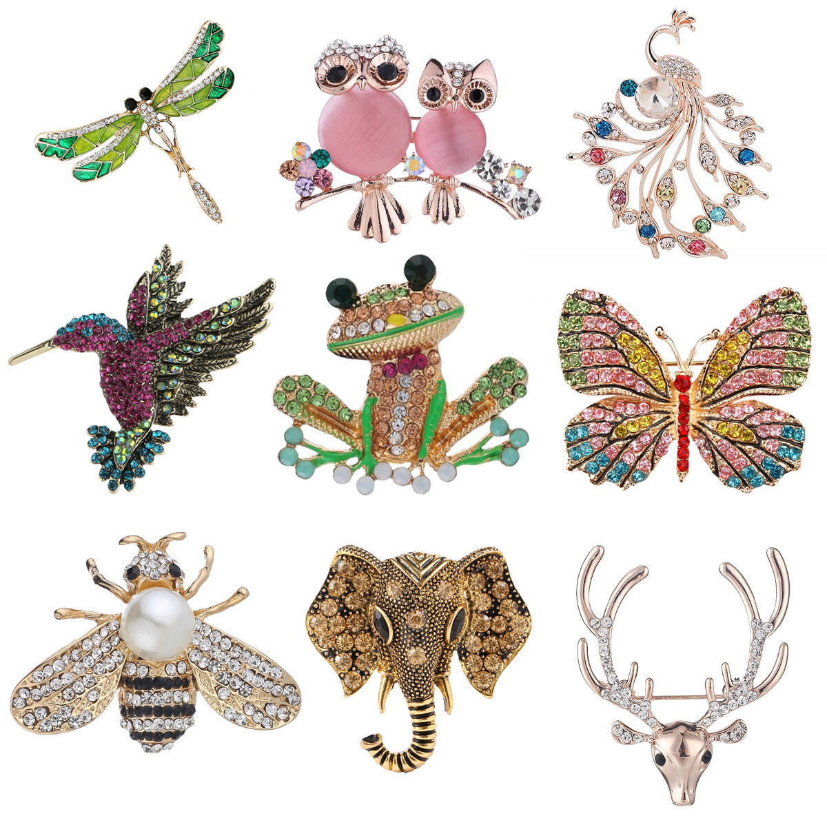 Charming animal pin brooch - Colourful design