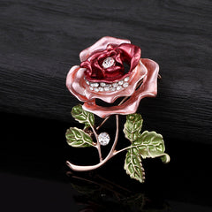 Close-up view of floral brooch with sparkling details