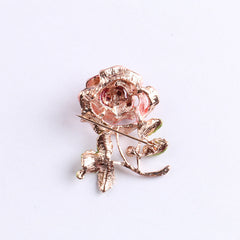 Pink rhinestone brooch elegantly displayed