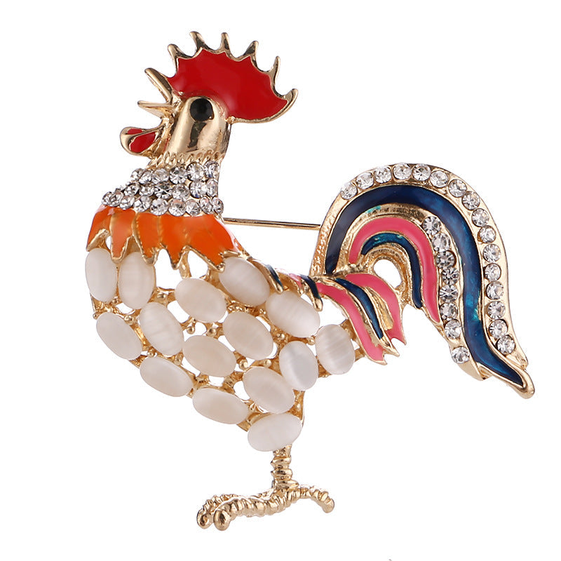 Rooster Lapel Pin Featuring Alloy Material