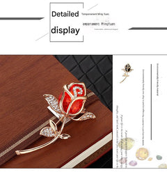 Close-up of rose brooch design