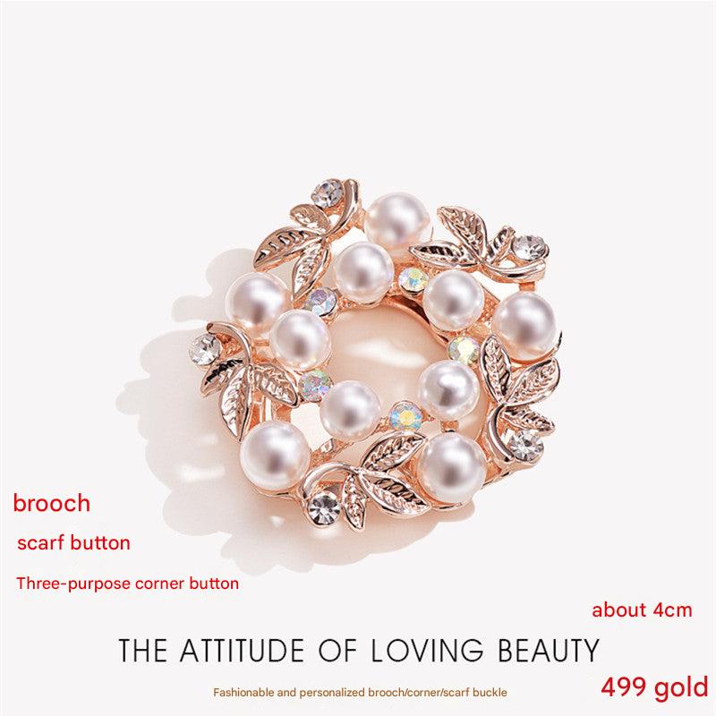 Floral design showing Rhinestones detail of the Brooch