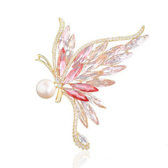 Stylish crystal butterfly brooch with gradient design