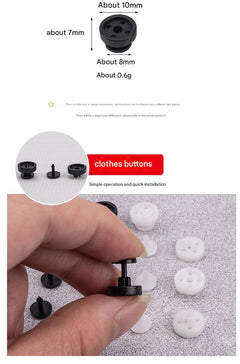 Pack of reusable snap-on fasteners