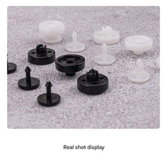 Easy-to-use no-sew buttons on shirt cuffs