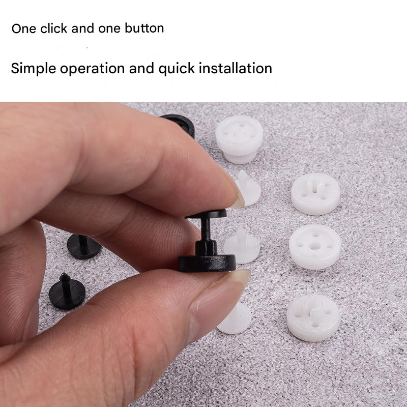 Reusable clothing buttons in packaging