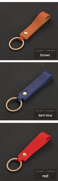 Various colour options for PU leather keychains