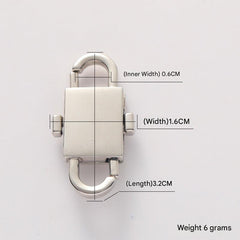 Metallic Silver Snap Hook against White Background Image 4