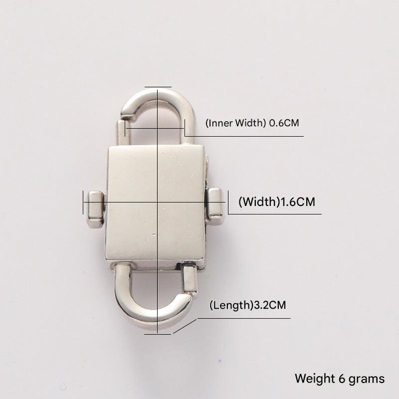 Metallic Silver Snap Hook against White Background Image 4