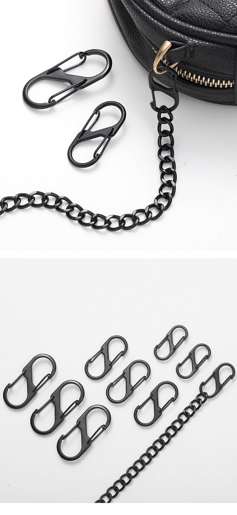 Versatile metal clip for bags and equipment