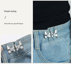 Adjustable Waist Butterfly Buckle with Rhinestones - Lifestyle Image