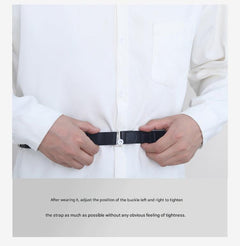 Invisible design shirt stay demonstrating function