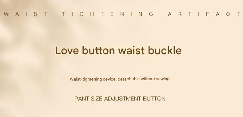 Adjustable waistband solution with metal button
