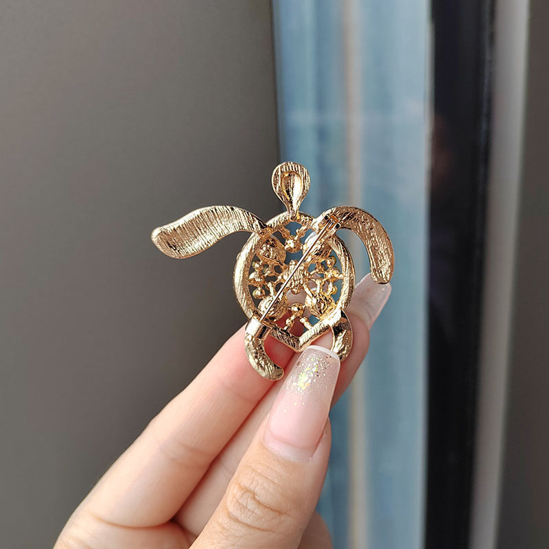 Charming Rhinestone Turtle Brooch accessories image 4