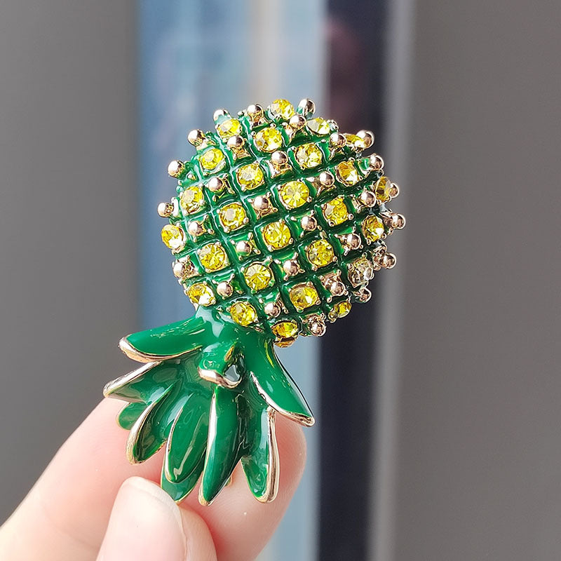 Fashionable Alloy Pineapple Brooch collection display