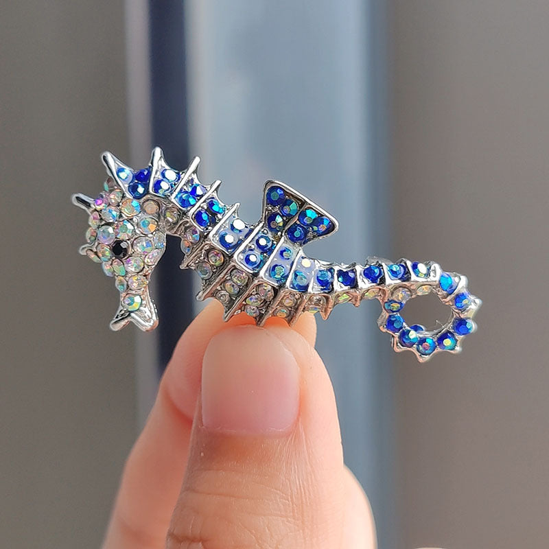 Unique Rhinestone Seahorse Brooch - Image 8